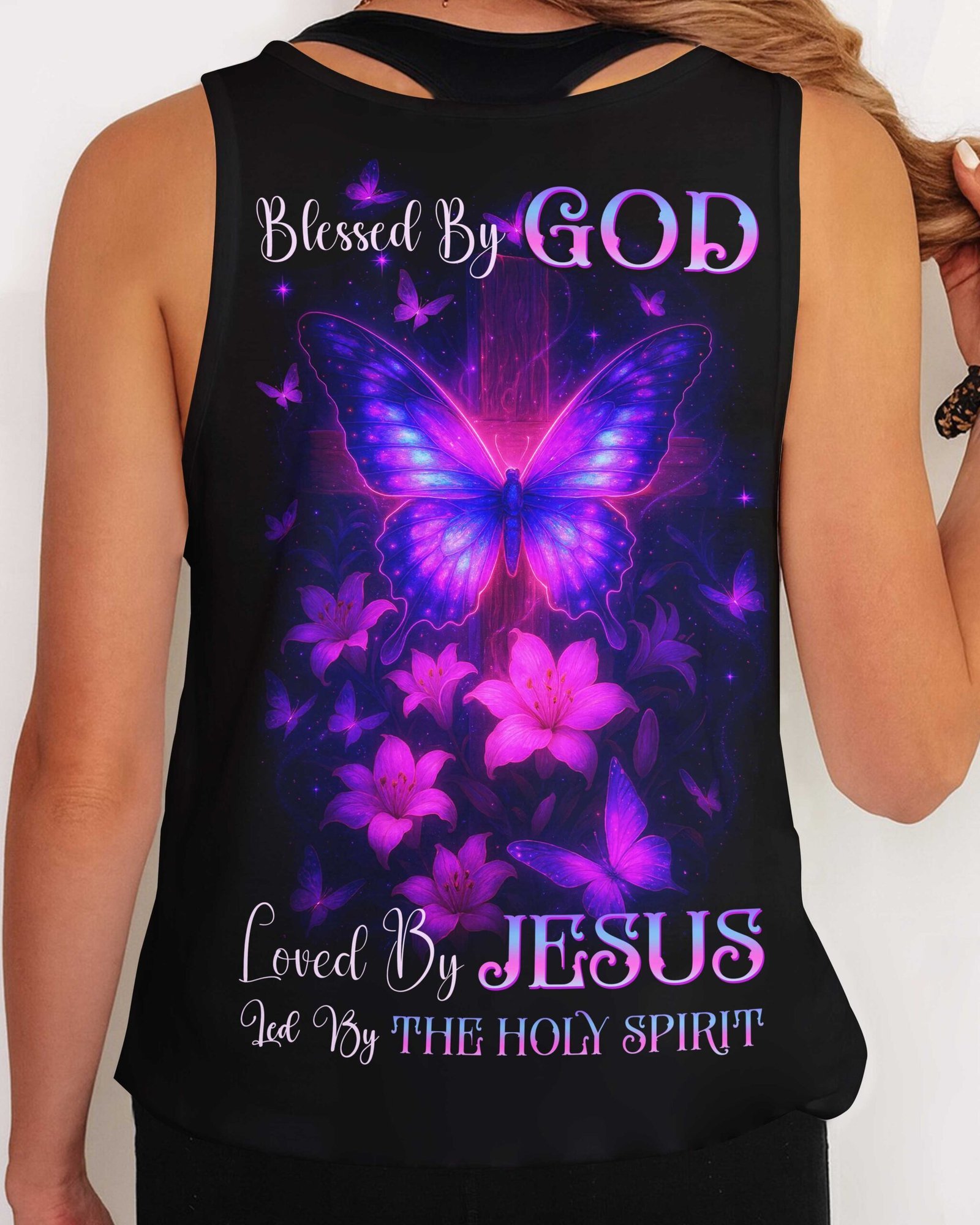 Blessed By God Loved By Jesus Led By The Holy Spirit T-Shirts - Image 14