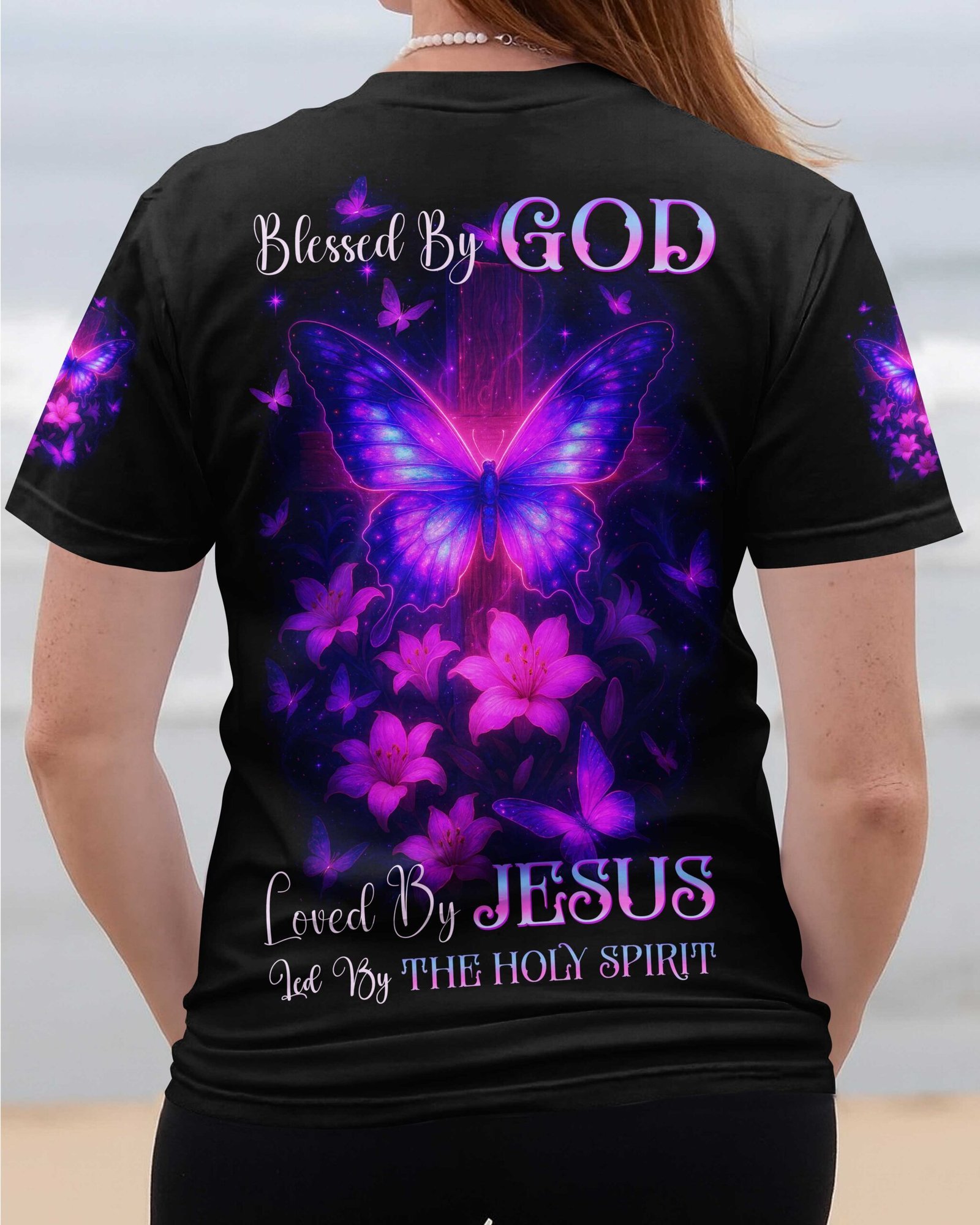 Blessed By God Loved By Jesus Led By The Holy Spirit T-Shirts - Image 13