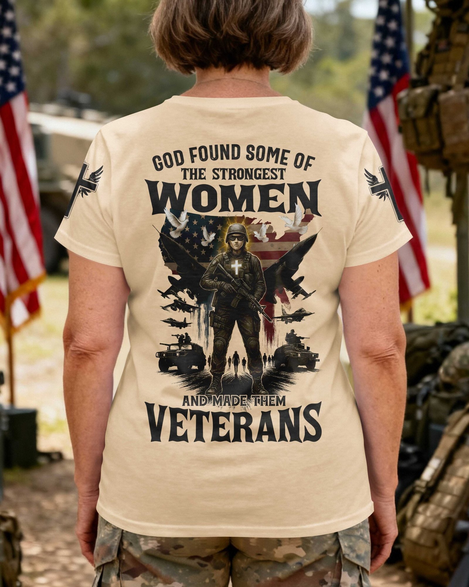 God Found Some Of The Strongest Women And Made Them Veterans T-Shirt - Image 3