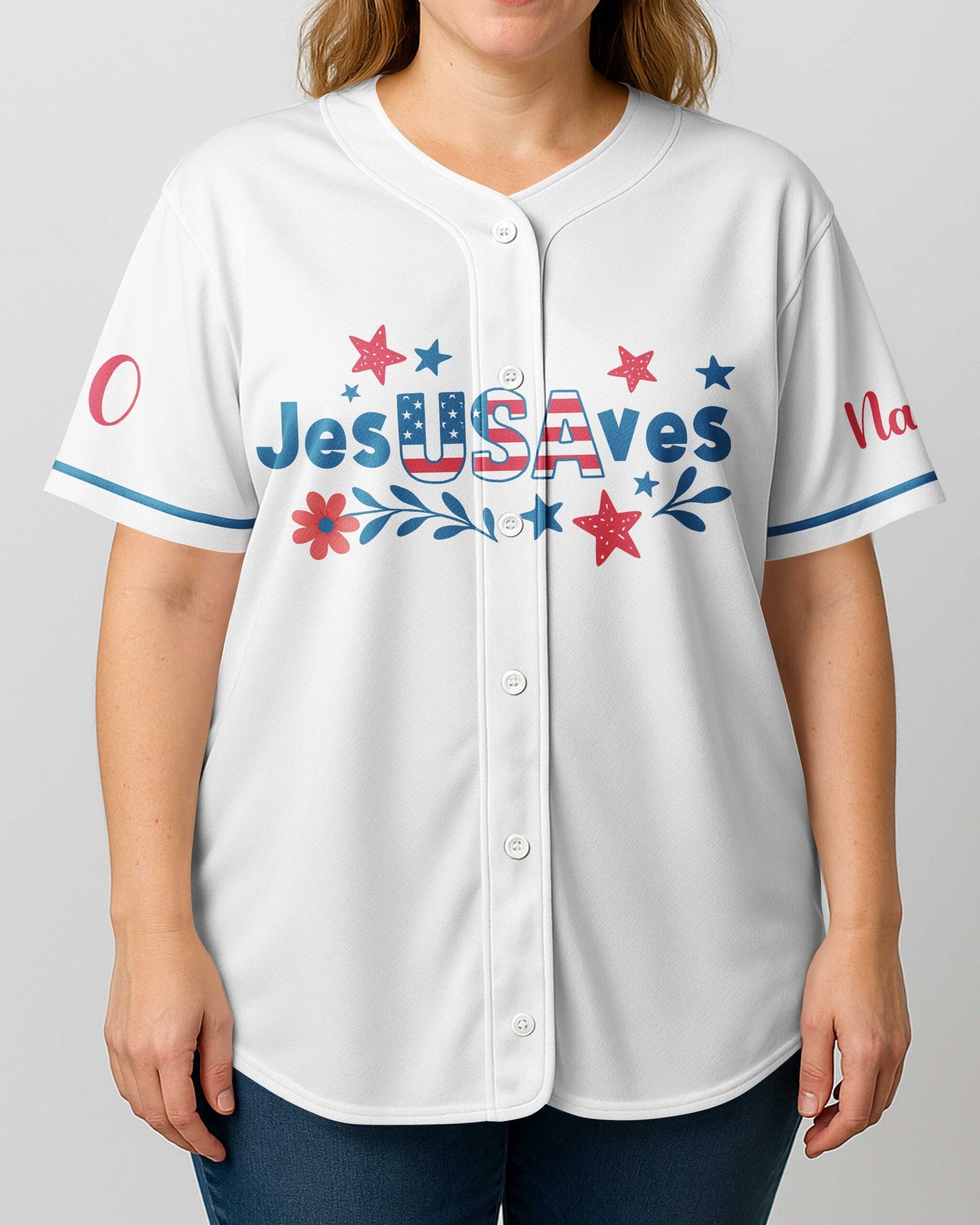 Jesus Saves All Over Print Custom Jersey - Image 3
